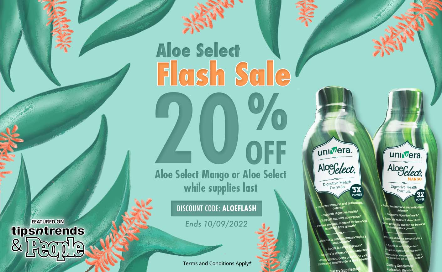 Aloe Select Flash Sale - 20% off single bottles!