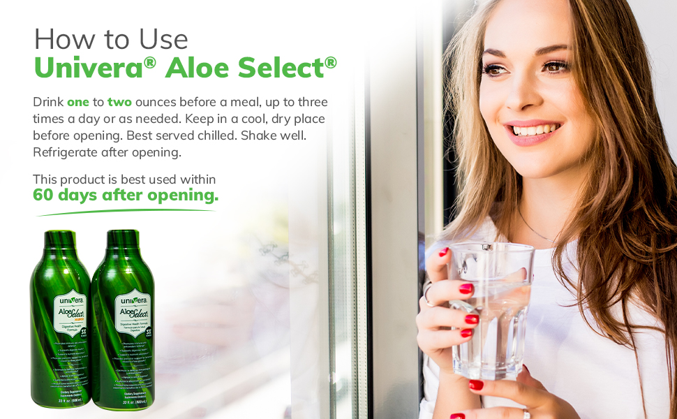 Enjoy Aloe Select three times a day for optimal health!
